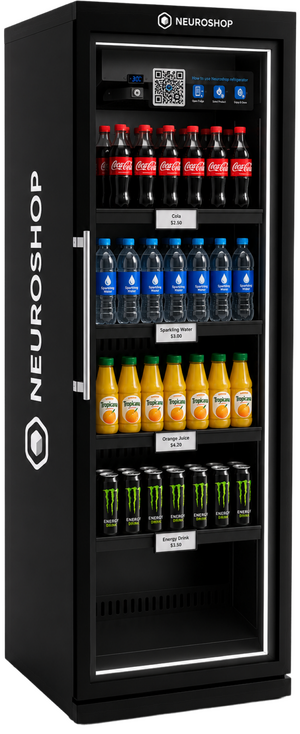Neuroshop smart fridge with drinks